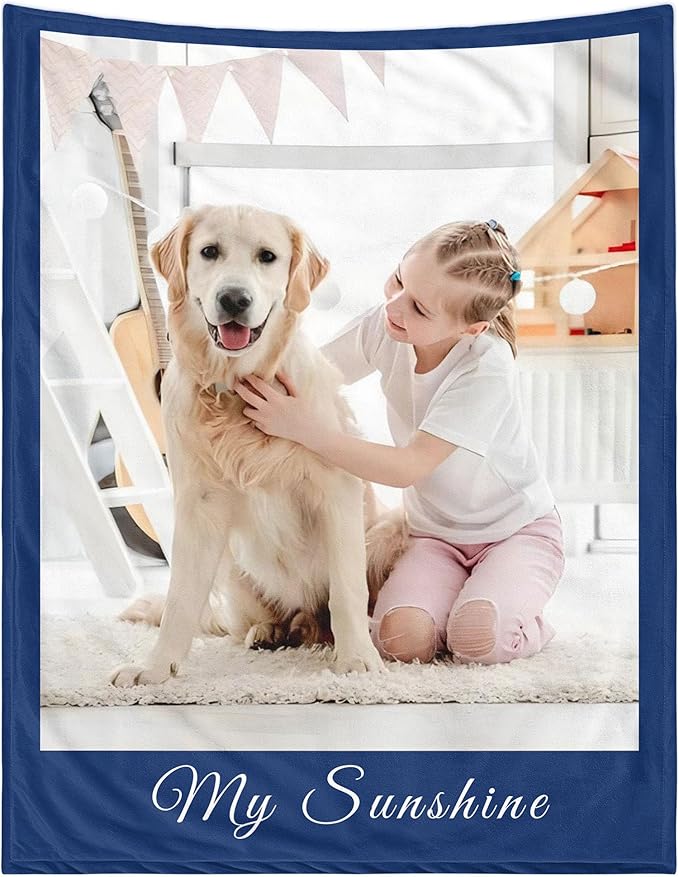 Funny DIY Personalized Pet Memorial Blanket with Photo Pet Memorial Gifts for Dogs Cats Loss of Dog Sympathy Gift Dog Bereavement Remembrance Pets Loss Gifts Custom Dogs Picture Blanket