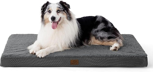 Bedsure XL Dog Bed for Crate - Large Comfy Flat Pet Beds with Removable Washable Cover, Orthopedic Egg Crate Foam Crate Mat, Suitable for Pet Up to 90 lbs