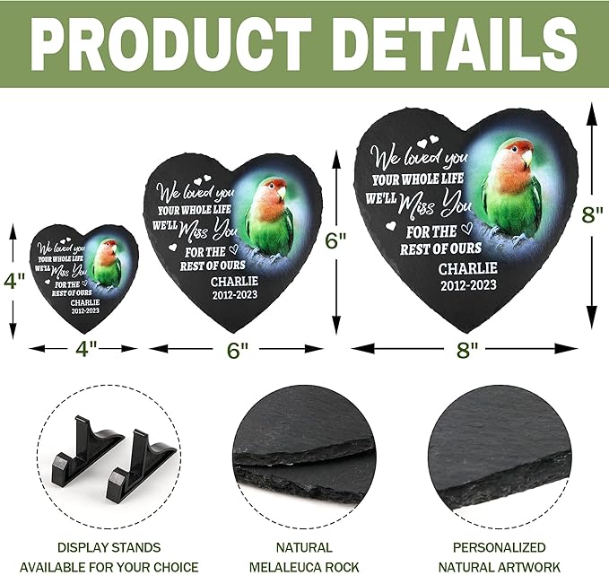 ODB Parrot Memorial Stone & Gifts - Loss Remembrance Tombstone & Grave Marker