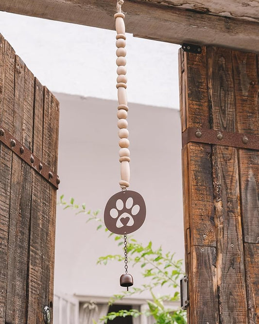Pet Memorial Wind Chime - Dog Memorial Gifts for Loss of Dog - Bereavement Gifts – Pet Remembrance Gift in Memory- Paw Print Windchime with Rainbow Bridge Card