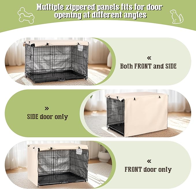 kefit Dog Crate Cover 42 inch, Kennel Cover for Dog Cage, Beige