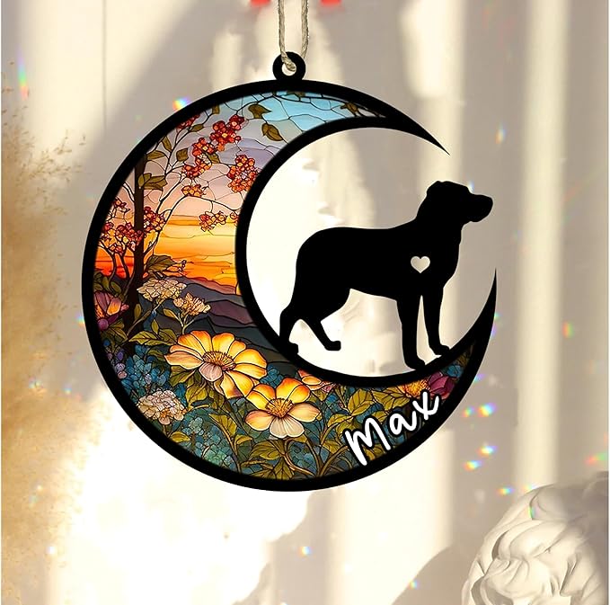 Personalized Dog Memorial, Custom Name Greater Swiss Mountain Dog Christmas Ornament with Name, Custom Breeds, Pet Loss Light Catcher, Gifts for Lovers Loss of Pet Sympathy on Mothers Day Christmas