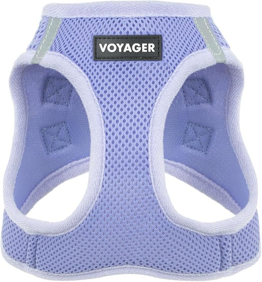 Best Pet Supplies Voyager Step-in Air Harness - All Weather Mesh, Reflective, No Pull Harness for Dogs, Cats - Secure with Hook & Loop Fastener, Buckle, Double D-Rings - Lavender, S