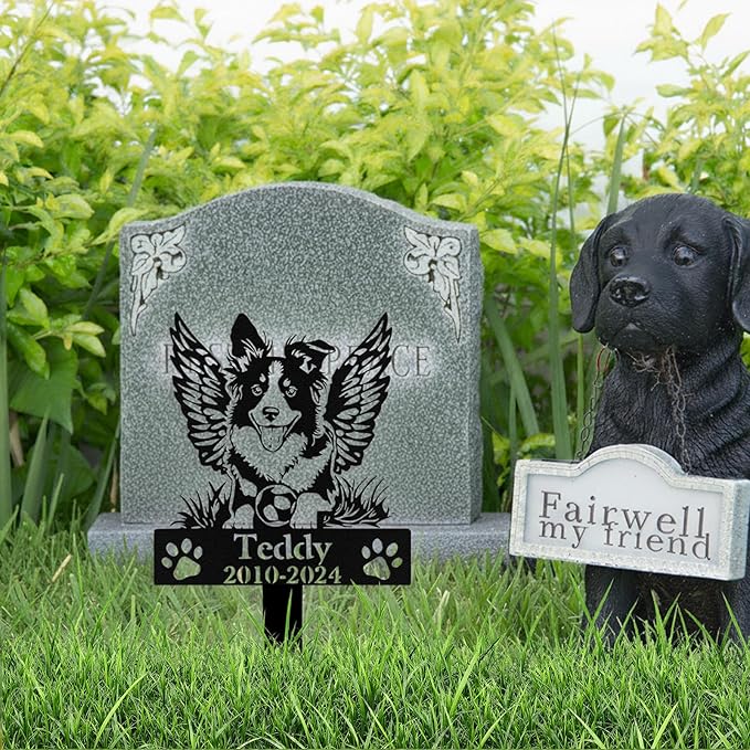 Custom Dog Grave Markers Outdoor, Personalized Pet Grave Marker Stake Dog Memorial, Outdoor Weatherproof Pet Cemetery Sign, Personalized Dog Memorial Gifts for Loss of Dog