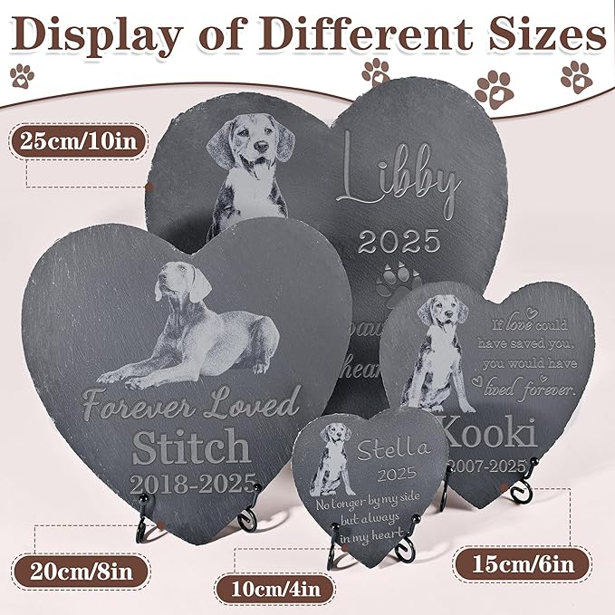 Pet Memorial Stone, Dog Memorial Stone, Dog Memorial Gifts for Loss of Dog, Pet Memorial Gifts, Loss of Pet Sympathy Gift, in Loving Memory Pet - Forever Loved - Heart Shaped