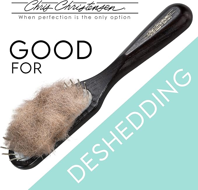 Chris Christensen Ice on Ice Detangle & Finishing Bundle: Detangler Spray for Elasticity & Strength + 20mm Slip Dematting Brush for Smooth Coats