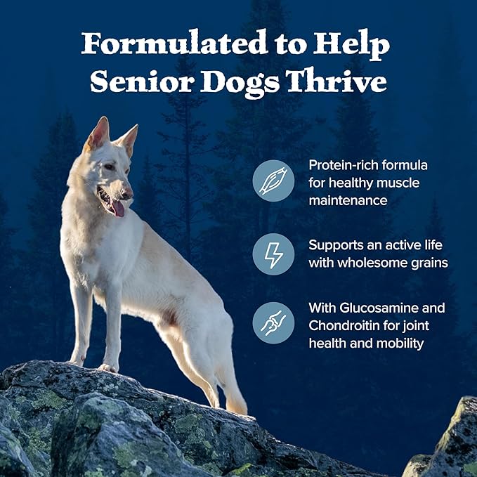 Blue Buffalo Wilderness High-Protein Natural Dry Food for Senior Dogs, Chicken Recipe, 28-lb Bag