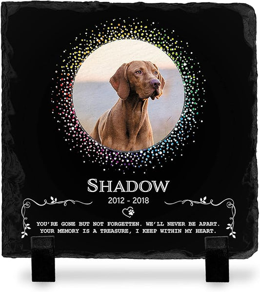Brd Gifts Pet Memorial Stone with Photo - 6"x6" - 6 Designs - Pet Grave Marker - Pet Headstone | Dog Memorial Stone - Garden Memorial Stones - Personalized Memorial | Waterproof - Outdoor & Indoor #6