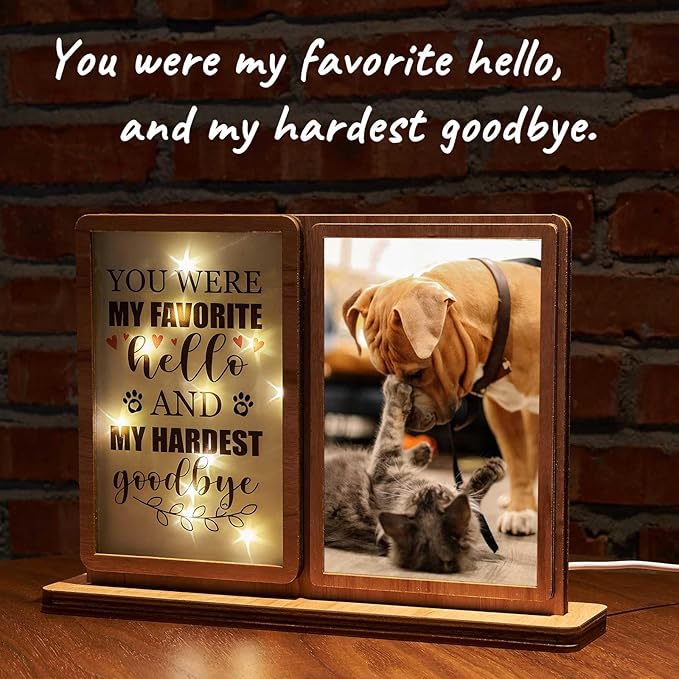 Dog Memorial Picture Frame Pet Memorial Gifts Cat Dog Loss 4x6 Led Picture Frame