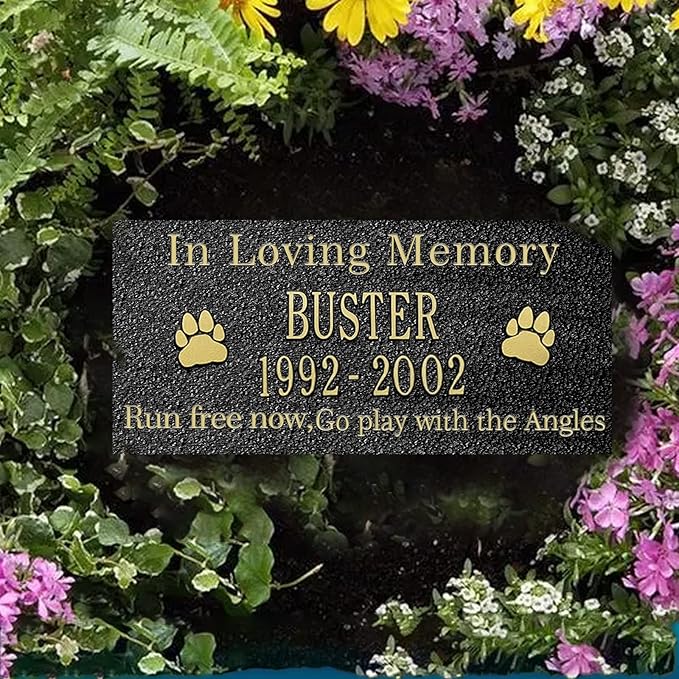 LINMAGCO Dog Memorial Gifts for Loss of Dog,Dog Memorial Stone,Pet Memorial Gifts with Photo, Customized Pet Headstone,Cat Memorial Gifts,Decorations for Grave