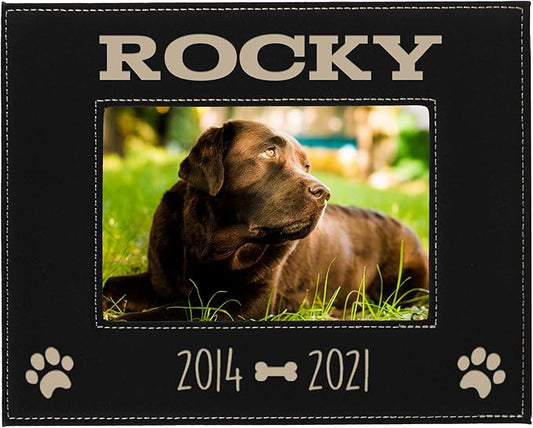 My Personal Memories Custom Personalized Dog Loss Memorial Pet Remembrance Picture Frame (Black with Gold)