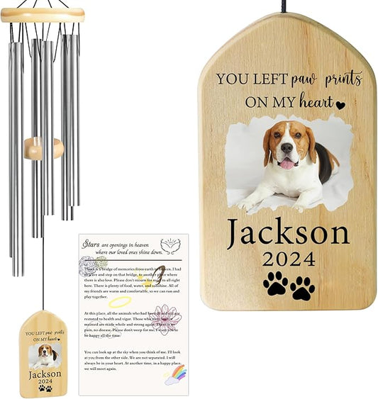 Dog Memorial Gifts for Loss of Dog, Pet Memorial Wind Chime, Pet Memorial Gifts, Pet Loss Gifts, Loss of Dog Sympathy Gift, Dog Remembrance Gift, in Memory of Dog Cat - Left Paw Prints