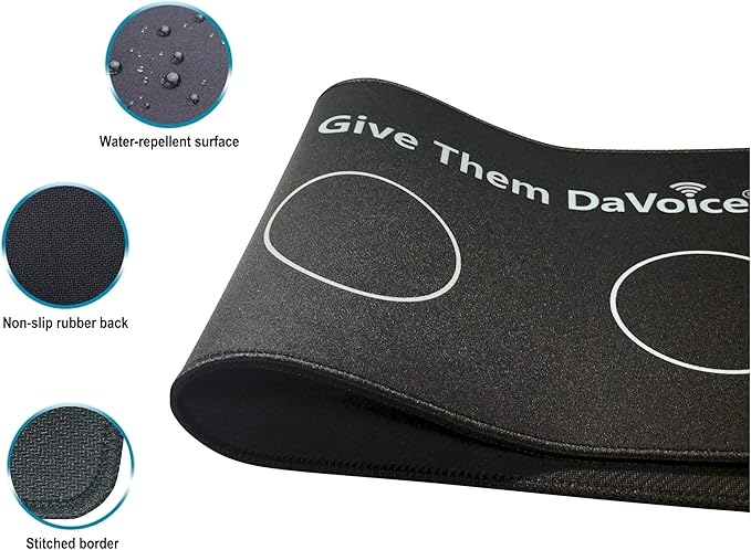 DaVoice Dog Button Mat (4 Button Placements) for Dog Communication Buttons, Dog Buttons for Communication Board, Dog Speaking Word Training Talking Button Pad (Buttons and Attachments Not Included)