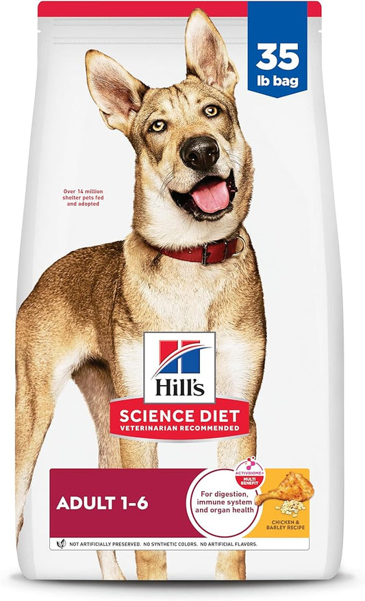 Hill's Science Diet Adult 1-6 Dry Dog Food, Chicken & Barley, 35 lb. Bag