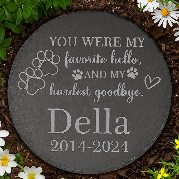 Pet Memorial Gift, Pet Memorial Stone, Sympathy Gift, Personalized Pet Memorial, Memorial Gift, Dog Memorial, Cat Memorial, Memorial Stone - My Hardest Goodbye