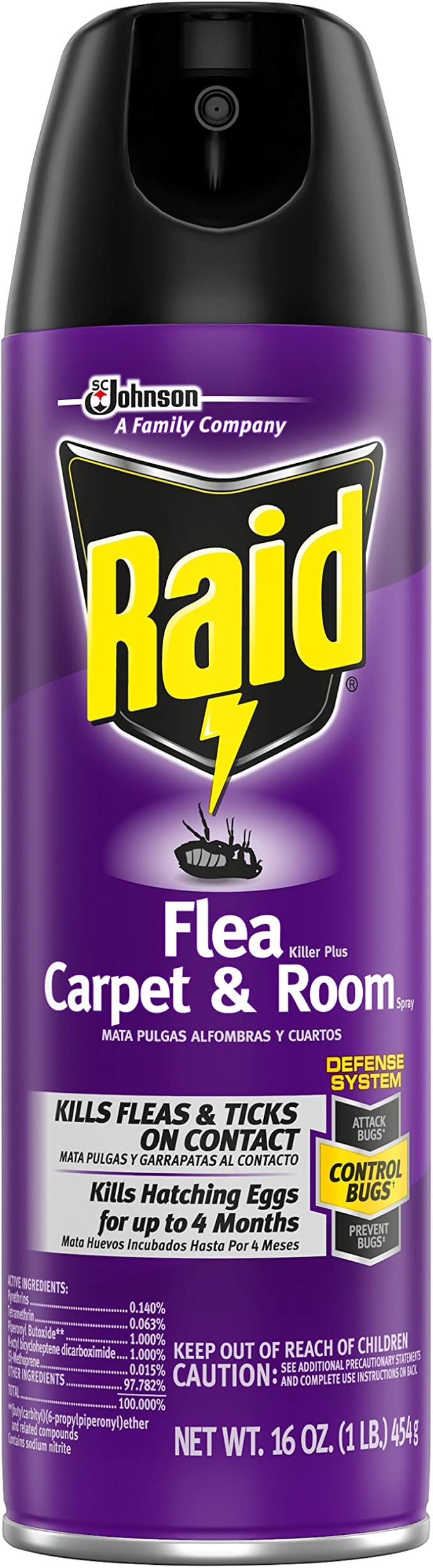 Raid Flea Killer, Kills Fleas, Crickets, Roaches, Silverfish and Ticks, Use in your Home or on your Dog, 16 oz