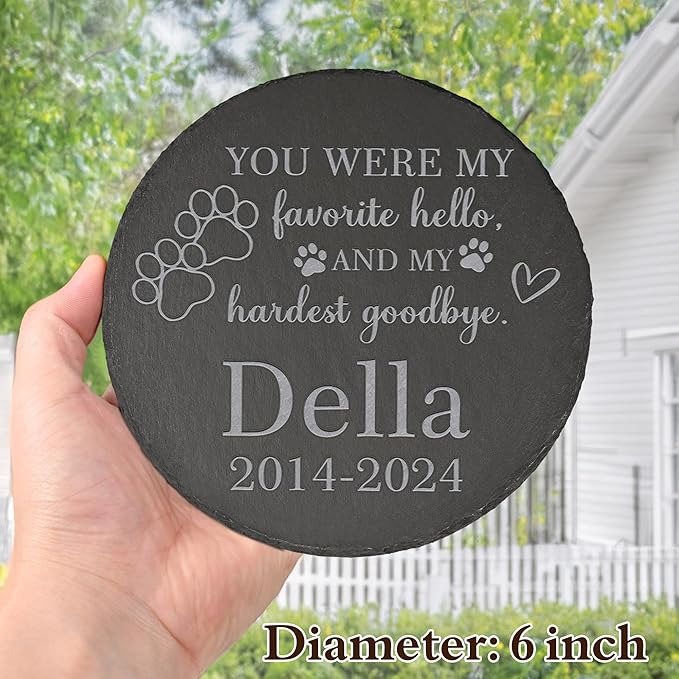 Pet Memorial Gift, Pet Memorial Stone, Sympathy Gift, Personalized Pet Memorial, Memorial Gift, Dog Memorial, Cat Memorial, Memorial Stone - My Hardest Goodbye