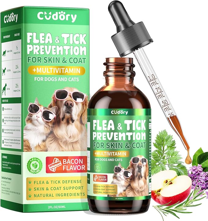 Flea and Tick Prevention for Dogs & Oral Flea & Tick Prevention for Dogs and Cats, with Multivitamin for Pets - Supports Healthy Skin & Coat