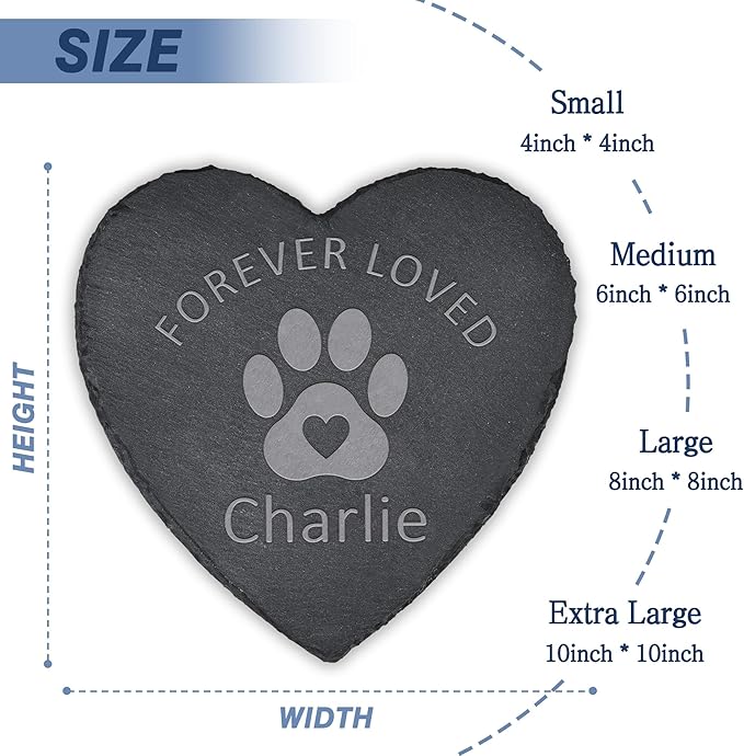 Pet Memorial Gifts, Pet Memorial Stone, Dog Memorial Gifts for Loss of Dog, Pet Remembrance Gift, in Memory of Dog Cat, Loss of Pet Sympathy Gift, Pet Loss Gifts - Forever Loved(Heart-Shaped)