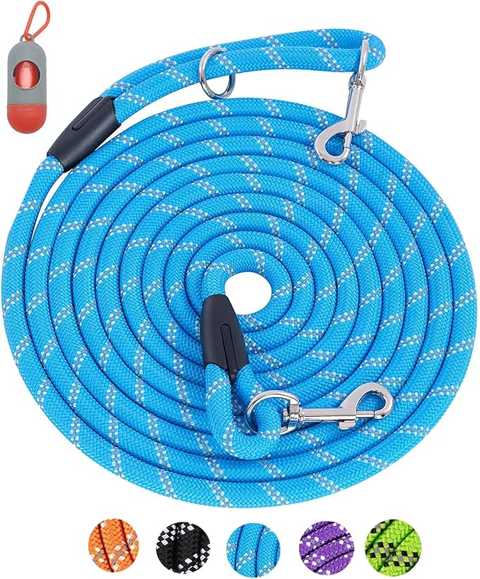 Long Dog Leash for Dog Training 16FT/30FT/50FT/100FT, Reflective Threads Rope Check Cord Dog Leash, Heavy Duty Dog Lead for Large Medium Small Dogs Walking Playing, Camping, or Yard