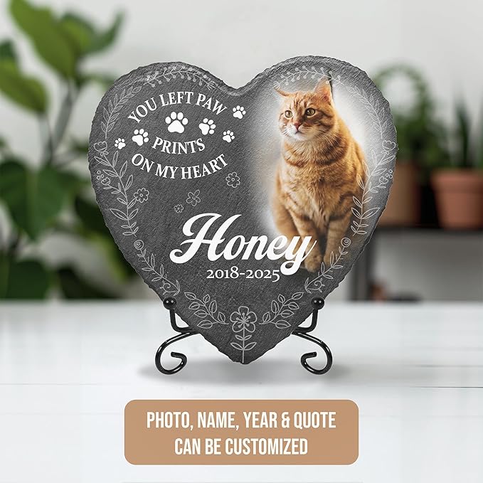 Custom Pet Memorial Personalized Cat Memorial Headstone | Personalized Gifts for Pet Lovers in Memory of Dog Garden Stone | Best Remembrance Gifts with Photo in Loving Memory Dog Loss Gift
