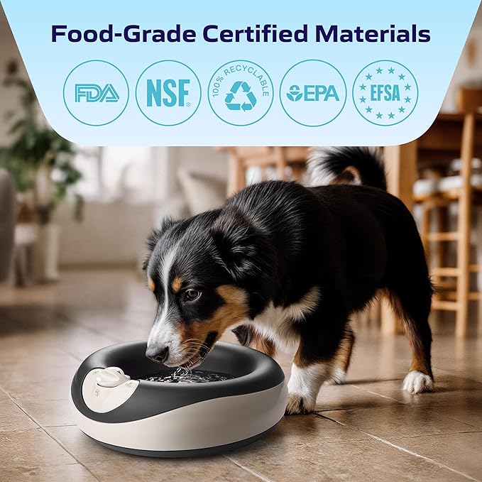 Premium Filtered Portable Dog Autofill Pet Water Dispenser [Upgraded 2026], 2L / 68oz, Noise-Free No Spill Water Bowl for Dogs, No Power Needed, Ideal for Medium & Large Pets