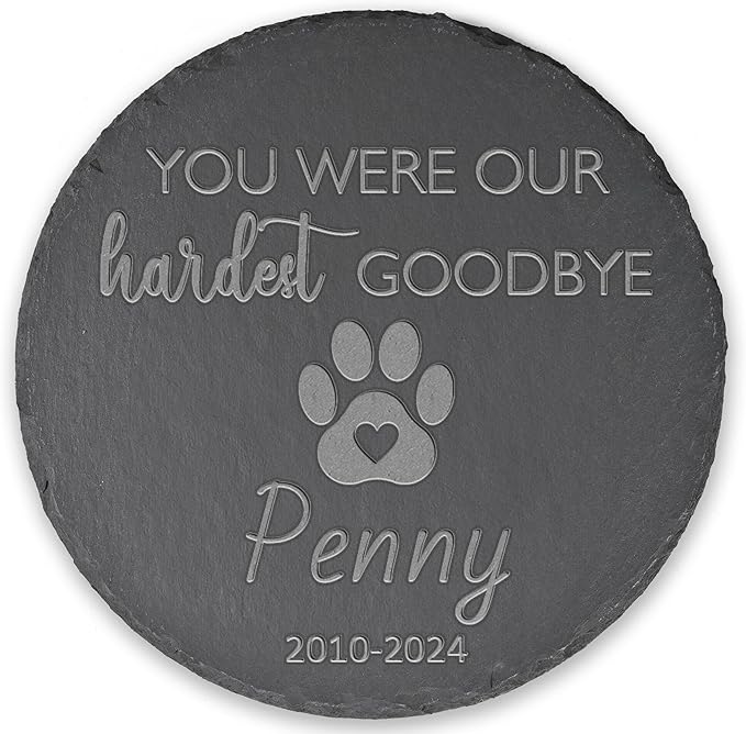 Pet Memorial Gift, Pet Memorial Stone, Sympathy Gift, Personalized Pet Memorial, Memorial Gift, Dog Memorial, Cat Memorial, Memorial Stone - You were Our Hardest Goodbye