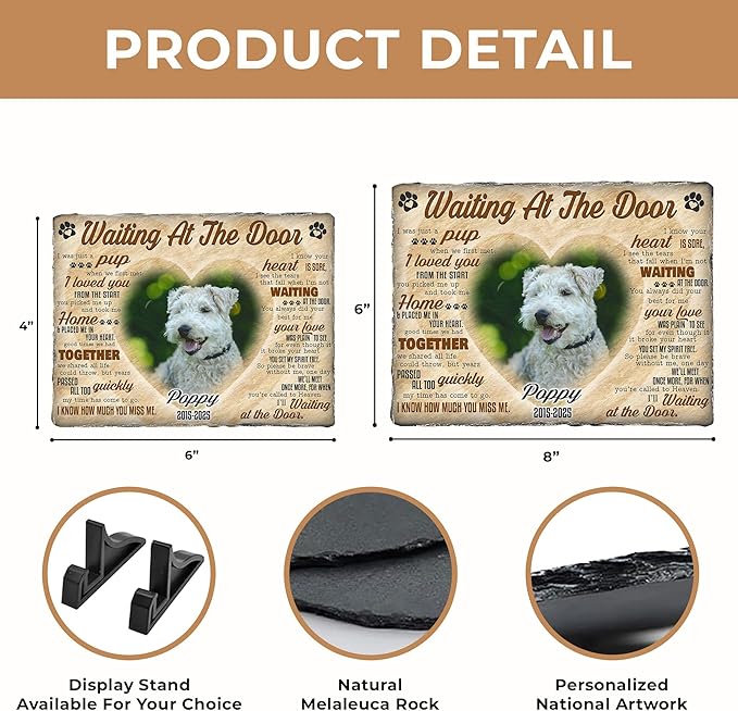 Pet Memorial Stone for Dogs | Personalized Rainbow Bridge Dog Memorial Stone for Remembrance Dog Passing Away Sympathy Gifts | Custom Garden Marker for Pet Lover