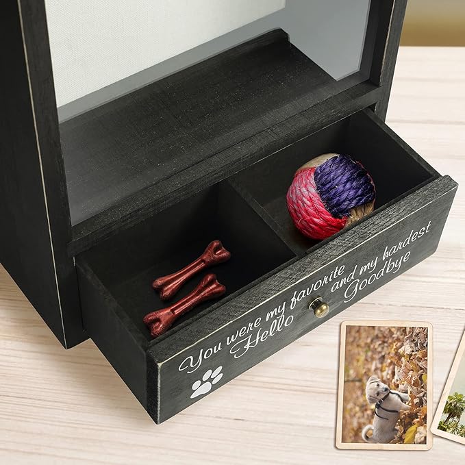 TJ.MOREE Dog Memorial Gifts - You were My Favorite Hello and My Hardest Goodbye Remembrance Picture Frame Shadow Box - Pet Sympathy Gifts for Loss of Dog