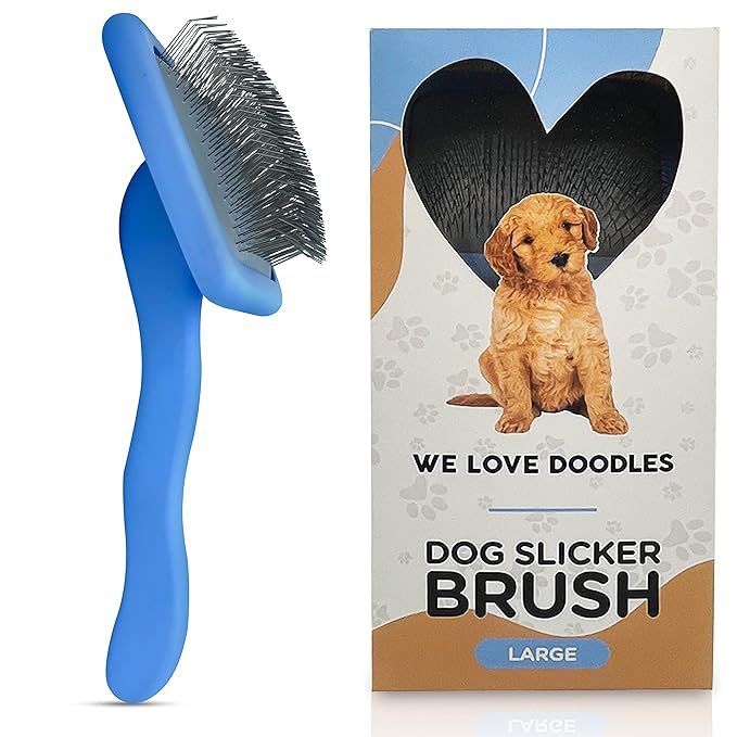 We Love Doodles Large Slicker Brush for Dogs & Dog Dematting Comb - Easily Remove Dog Tangles