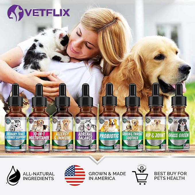 Cough Relief for Dogs, Cats, Puppies and Kittens - Made in USA - Kennel Cough and Asthma Relief - Mullein Leaf and Elderberry Blend - Dry, Wet and Barky Cough Relief - 2 Fl Oz