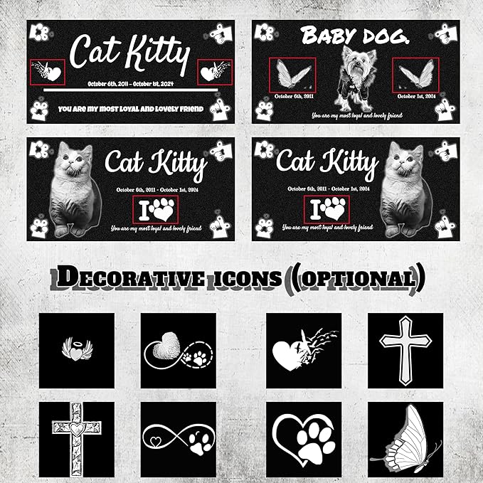 Pet Suppliespet Memorial Stone,cat Memorial Stones,Headstone,Grave Markers Dog,pet headstones for Dogs,Dog Grave Markers Outdoor,Personalized Memorial Plaque for Pets (4)