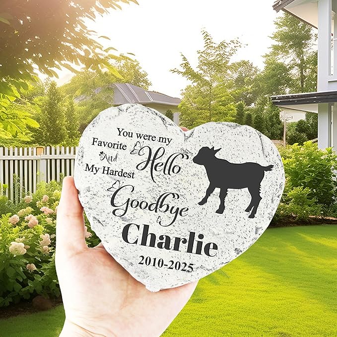 Personalized Dog Memorial Stone, Loss Gifts for Pet, Garden Stone, Pet Loss Gifts Cat Memorial Gifts, Cemetery Decorations, Grave Stone (Goat)