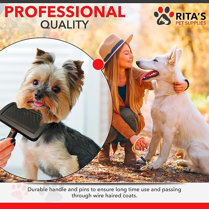 Rita's Pet Supplies Dog and Cat Curved Slicker Brush w/ free Mini Comb