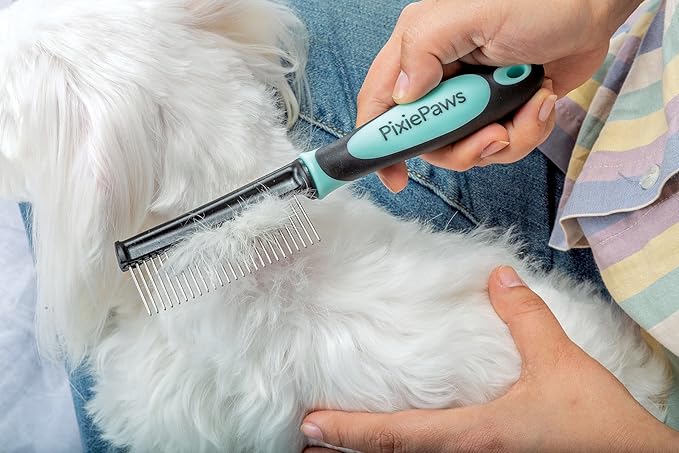 Pixie Paws Grooming Pet Brush 6 Piece Set, Dog and Cat Kit, Dematting Comb, Deshedding Fur, Toothbrush Clean Teeth, Remove Knot Tangles, Nail Clippers, Comfortable Handle - 530004E