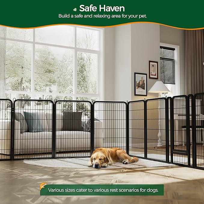 Yaheetech Dog Playpen Outdoor, 40 Inch 12 Panels Heavy Duty Puppy Exercise Pen Metal Pet Fence for RV Camping/Yard/Garden