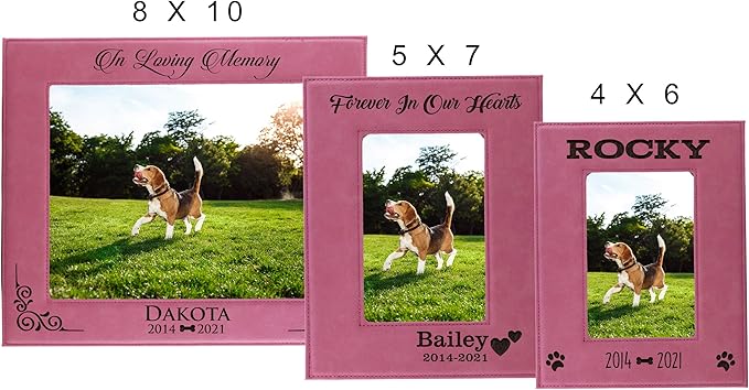 My Personal Memories Custom Personalized Dog Loss Memorial Pet Remembrance Picture Frame (Pink)