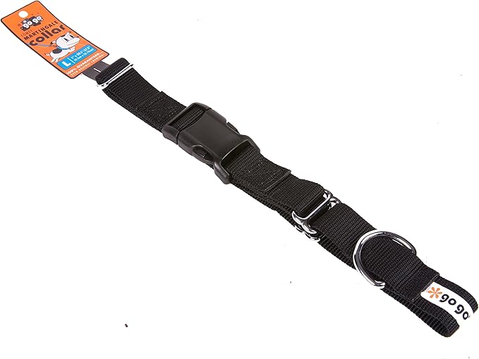 GOGO Pet Products 1-Inch Martingale Dog Collar, Large, Black