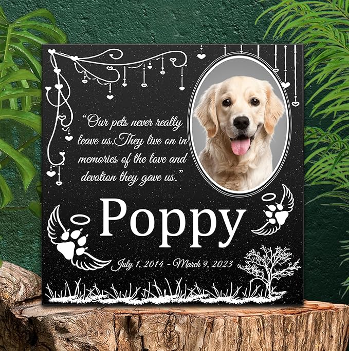 ADFSTONE Cat Memorial Stones, Pet Headstone for Loss Gifts, Animal Grave Markers - Sympathetic Dog Gift, Granite Pet Burial Markers, Personalized Pet Gravestone, Garden Stones for Bereavement
