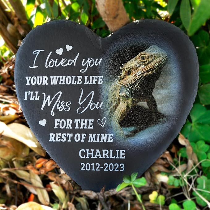ODB Gifts for Loss of Gecko, Gecko Memorial Stone, Gecko Memorial Gifts, Gecko Loss Gifts, Gecko Head Stones, Cemetery Decorations for Grave, Lizard Grave Marker, Gifts for Gecko Lovers (Gecko)