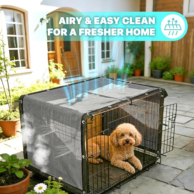 Royal Shade 5' x 24' Grey Custom Size 90% Shade Cloth Dog Kennel Shade Mesh Tarp Sunblock with Grommets for Dog Kennel Cover, Fence Privacy Screen, Greenhouse, Chicken Coop & Pet Playpen.
