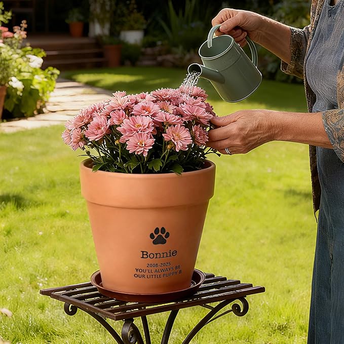 callie Personalized Dog Memorial Gifts Plant Pot, Custom Sympathy Gifts for Dog Loss, Pet Passing Away Clay Planter Pot
