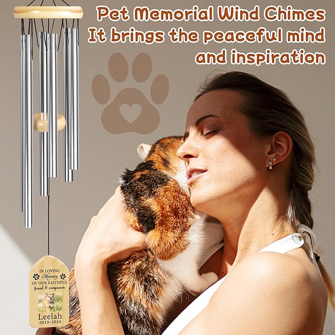 Pet Memorial Wind Chime, Pet Loss Gifts, Pet Memorial Gifts for Dogs, Dog Memorial Gifts for Loss of Dog, Loss of Dog Sympathy Gift, Dog Remembrance Gift, in Memory of Dog Cat - Friend and Companion