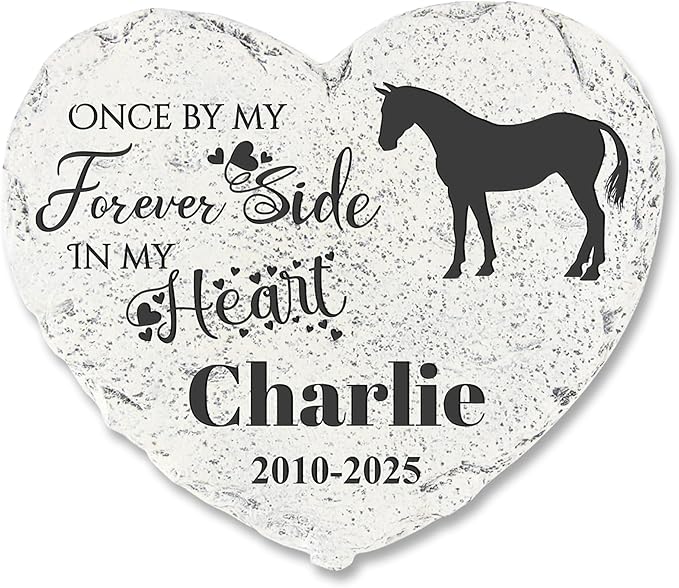 Personalized Pet Memorial Stone - Garden Memorial Stone Customized- Horse Headstone - Horse Tombstone - Loss Gift for Pet - Memorial Plaque Outdoor