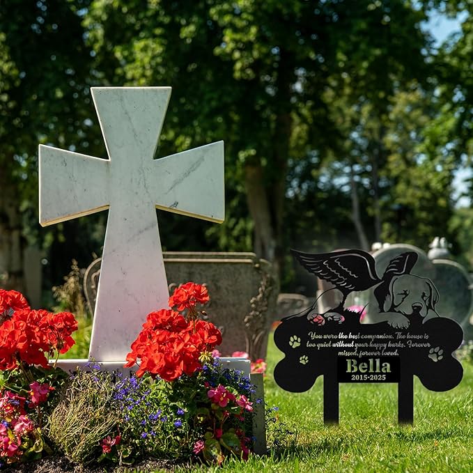 Custom Dog Grave Markers Outdoor, Personalized Pet Grave Marker Stake Dog Memorial, Outdoor Weatherproof Pet Cemetery Sign, Personalized Dog Memorial Gifts for Loss of Dog