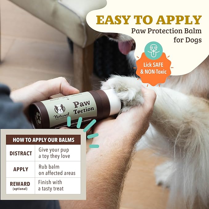Natural Dog Company PawTection Balm for Dogs – Winter Paw Protection from Snow, Ice & Salt, Wax-Based Paw Barrier Balm, All Breeds for Cold Weather Walks & Outdoor Adventures, Lick-Safe, 2 oz Stick