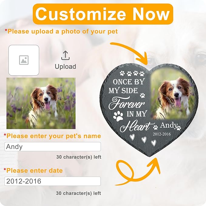 Memorial Gifts for Loss of Dog Custom Dog Memorial Stone, Pet Memorial Gifts, Pet Memorial Stones, Cemetery Decorations for Graves, Cat Memorial Gifts