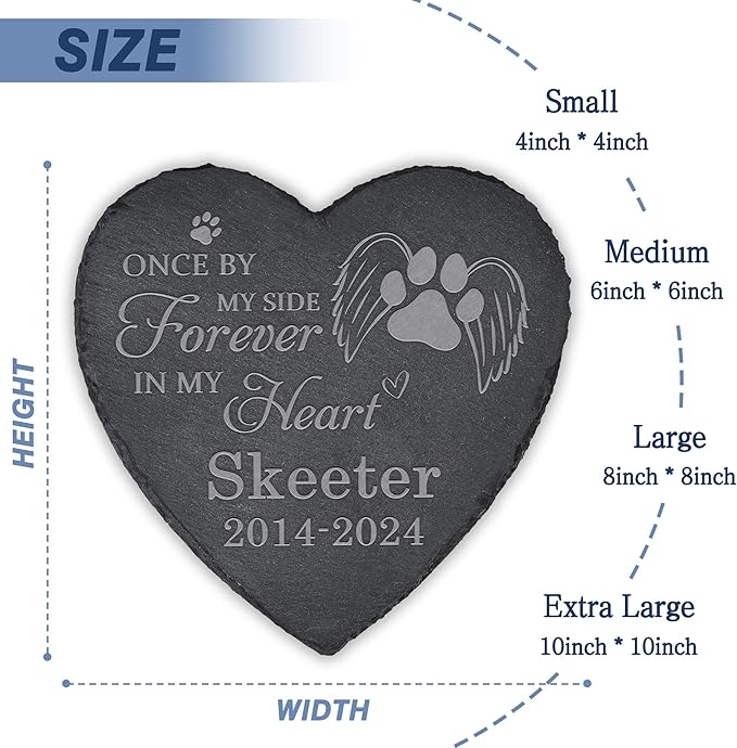 Pet Memorial Gifts, Pet Memorial Stone, Dog Memorial Gifts for Loss of Dog, Pet Remembrance Gift, In Memory of Dog Cat, Loss of Pet Sympathy Gift, Pet Loss Gifts - In My Heart Forever(Heart-shaped)