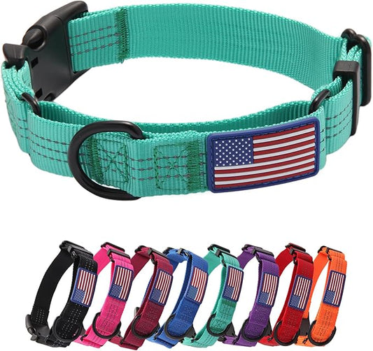 Martingale Dog Collar Quick Release Buckle No Pull Reflective Non-Slip for Medium Large Dogs Training (Teal, Medium)