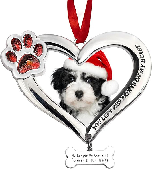 Personalized Pet Memorial Photo Ornament - Dog Cat Picture Ornament for Christmas Tree, Pet Loss Sympathy Gift